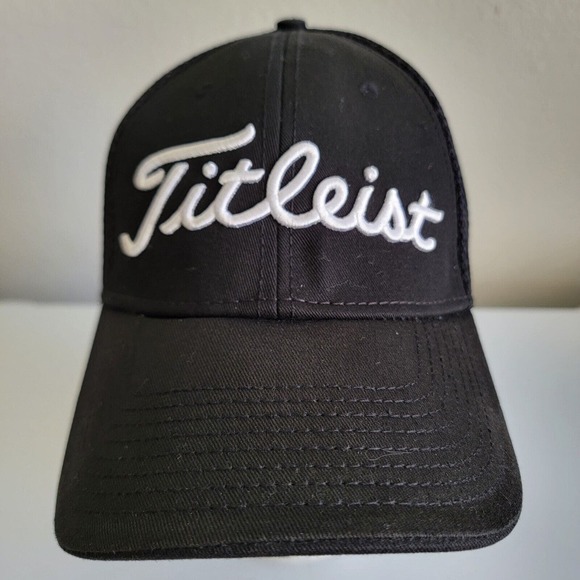 New Era Titleist FootJoy FJ Golf Hat Cap Stretch Fitted Mens Medium Large Black - Picture 2 of 9